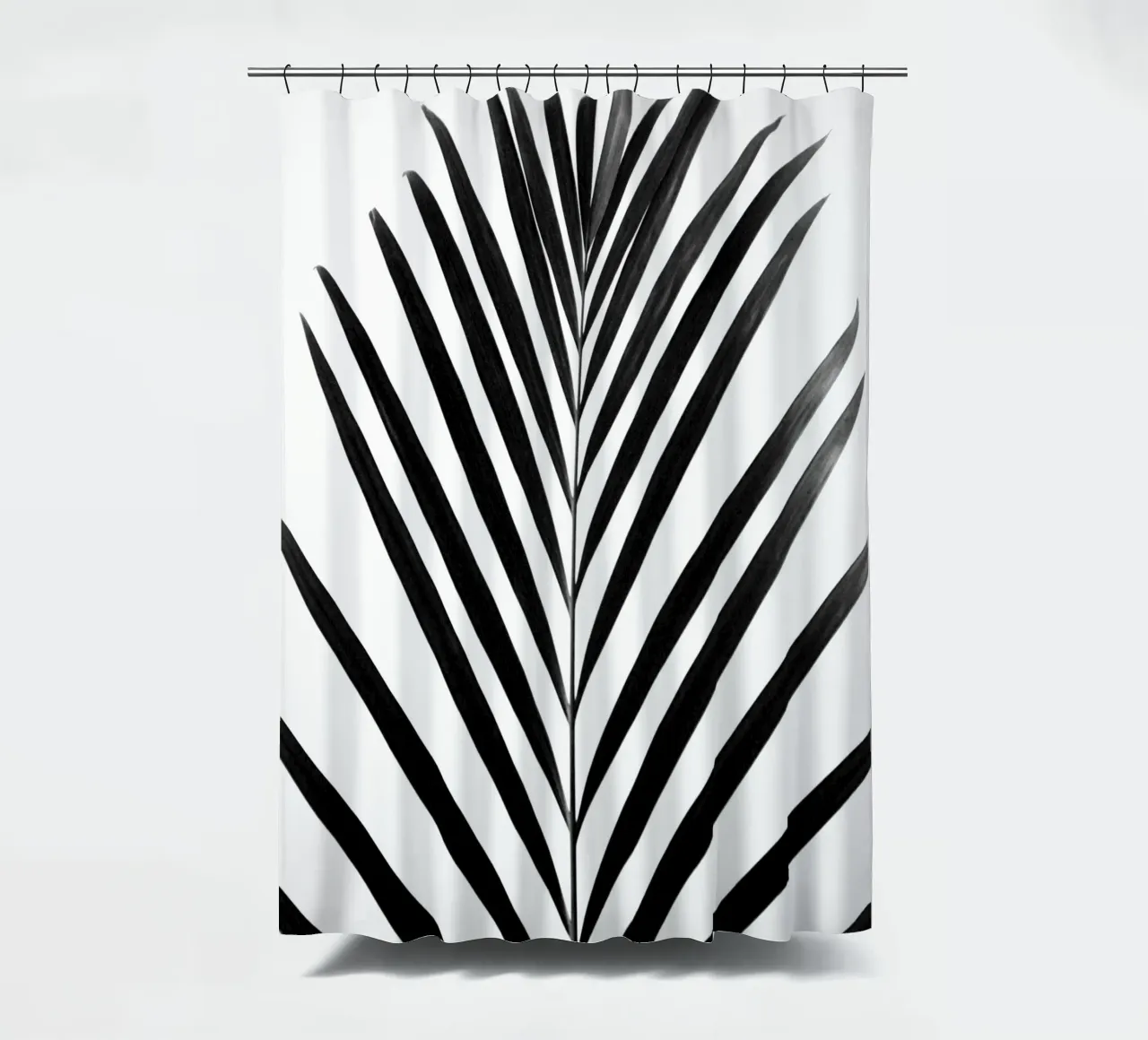 minimal PALM leaf - black & white edition tenda da doccia da Studio Nahili