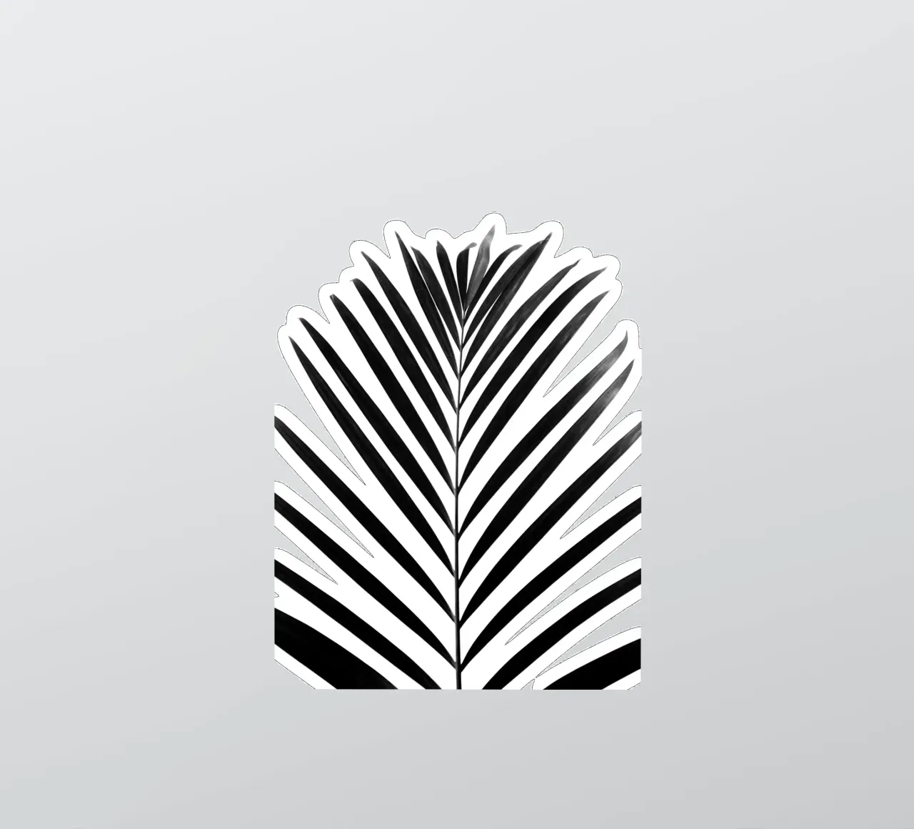minimal PALM leaf - black & white edition autocollant de Studio Nahili