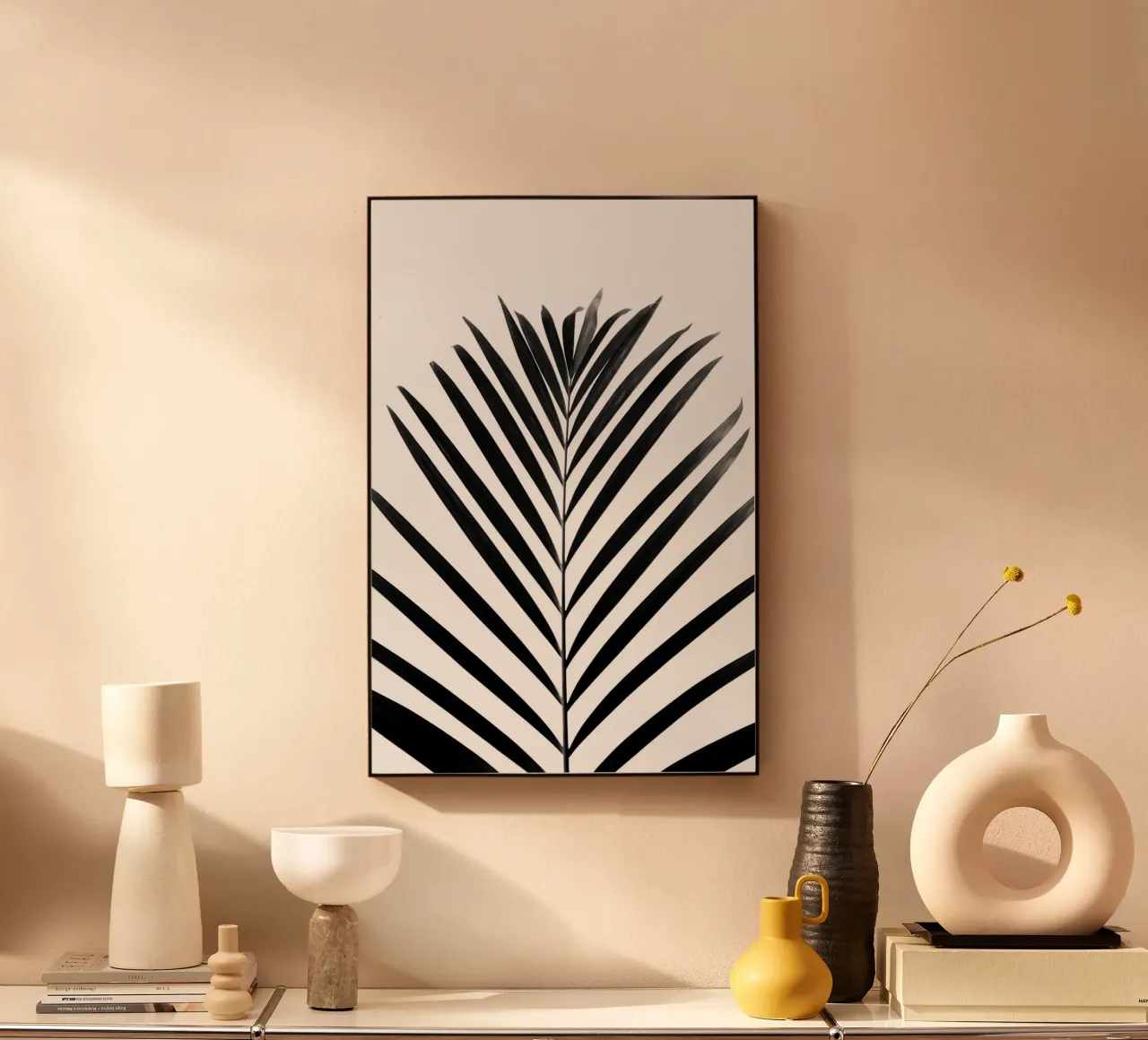 minimal PALM leaf - black & white edition plexiglass da Studio Nahili