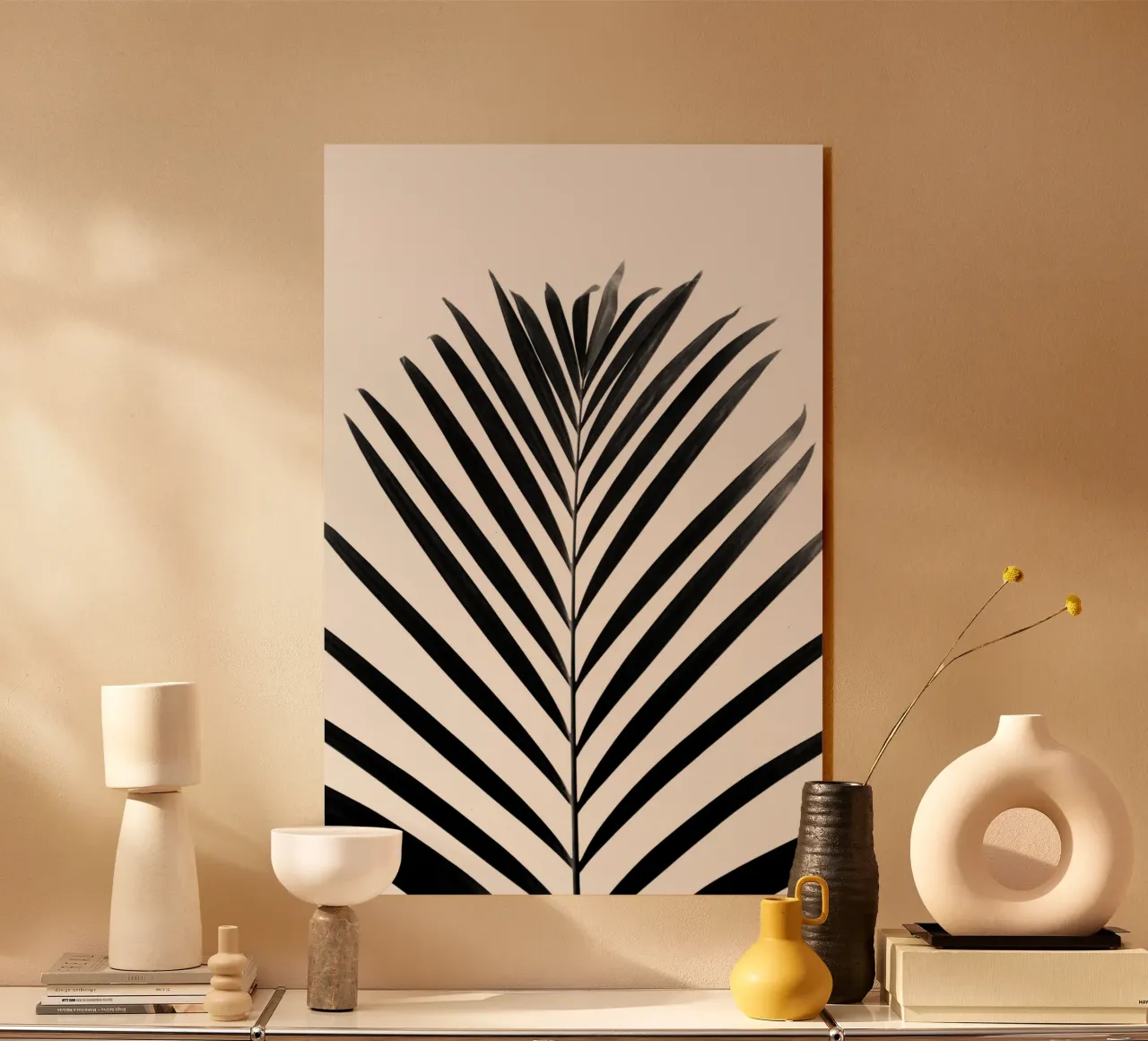 minimal PALM leaf - black & white edition plexiglass da Studio Nahili