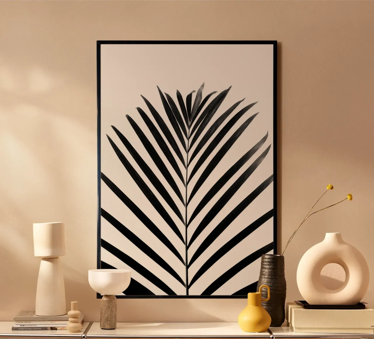 minimal PALM leaf - black & white edition carta hahnemühle da Studio Nahili