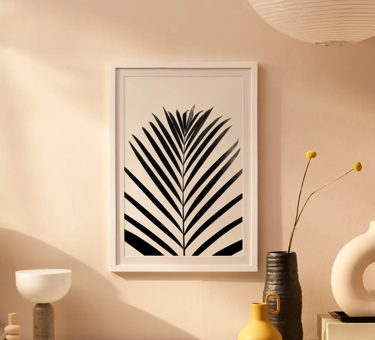 minimal PALM leaf - black & white edition carta hahnemühle da Studio Nahili