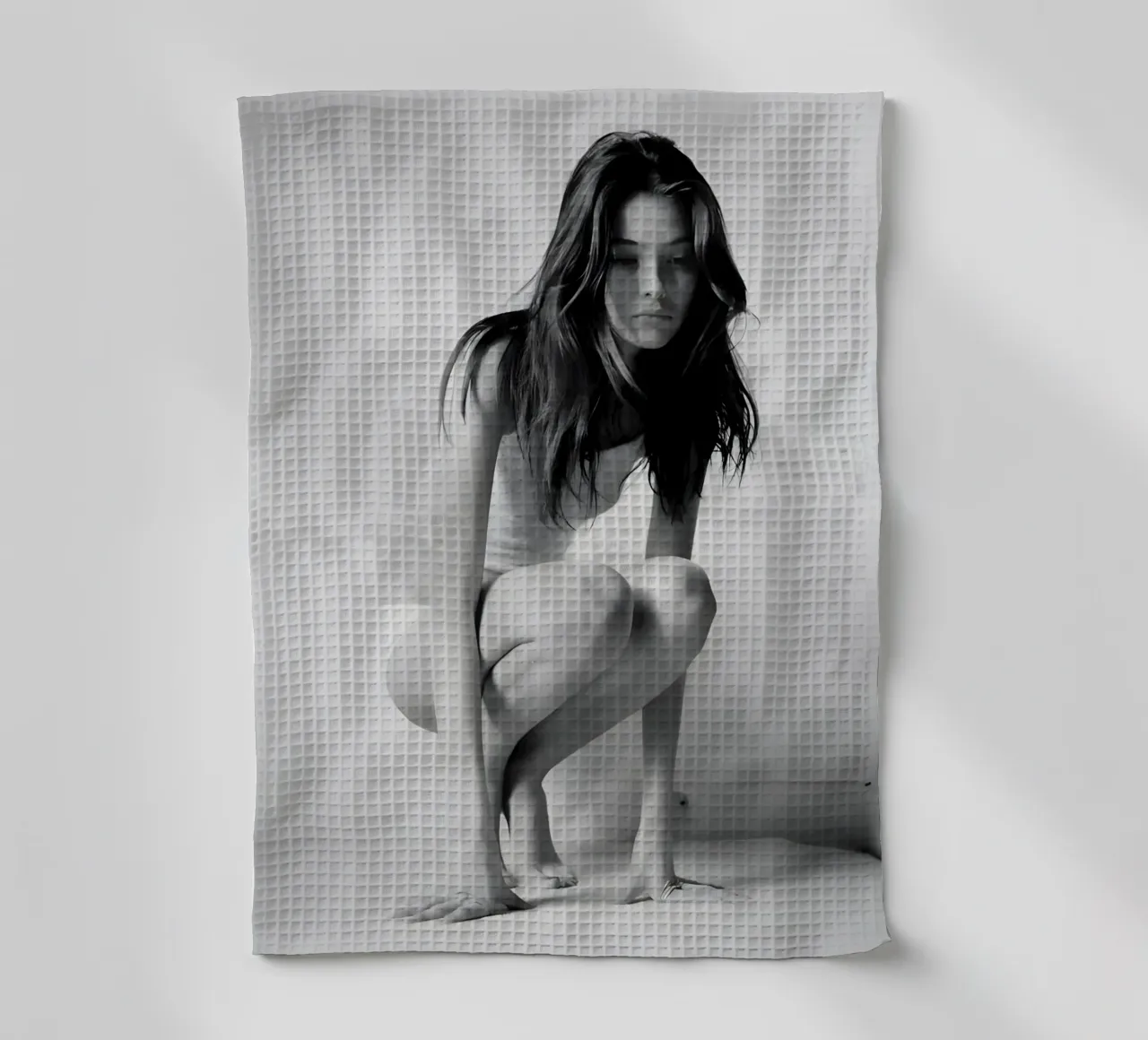 Kate Moss monocromatica canovaccio da cucina da vintage