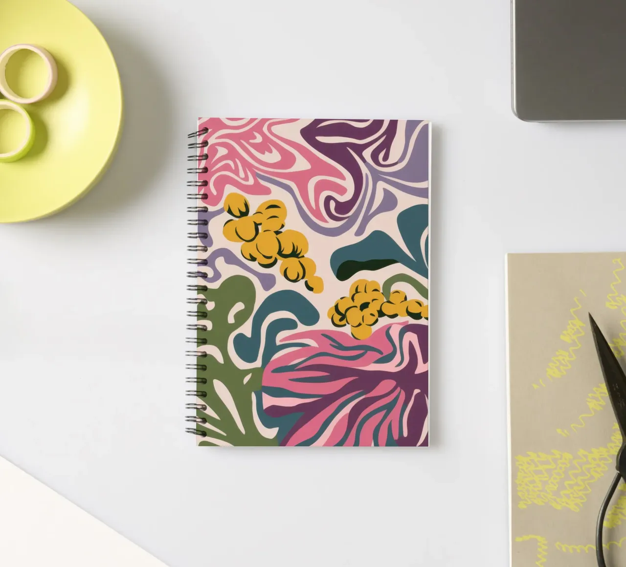 Ginger Root Abstraction spiral notebook by Kala Martir