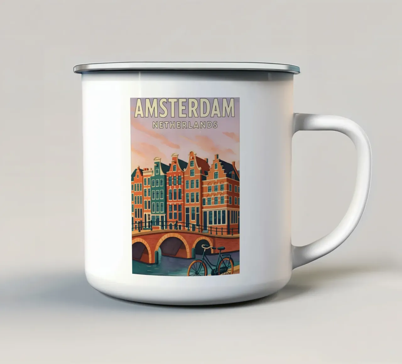 amsterdam netherlands drawing emaille mok van jasmines