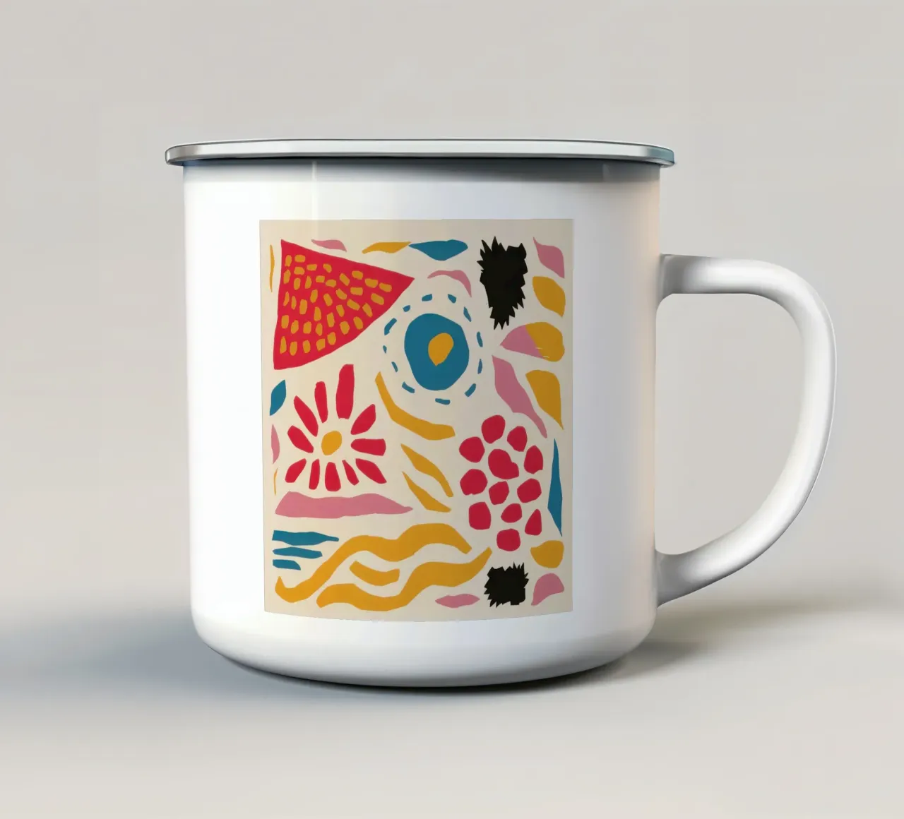 Petali di sole gioioso tazza in smalto da Kala Martir