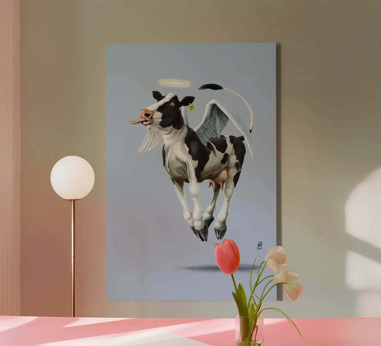 Holy Cow (Colour) tela con Cornice a cassetta da Rob Art | Illustration