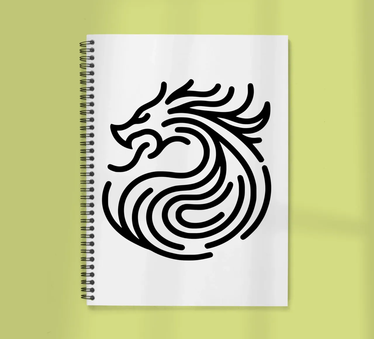 fire-breathing dragon - energy in a simple art form spiral notebook by Bold & Simple