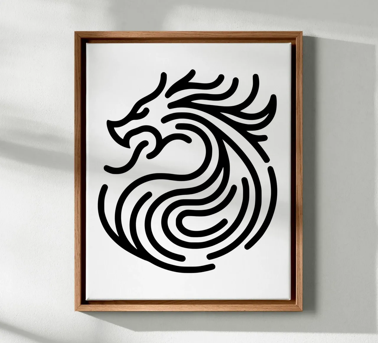 drago sputafuoco - l'energia in una semplice forma d'arte tela con Cornice a cassetta da Bold & Simple