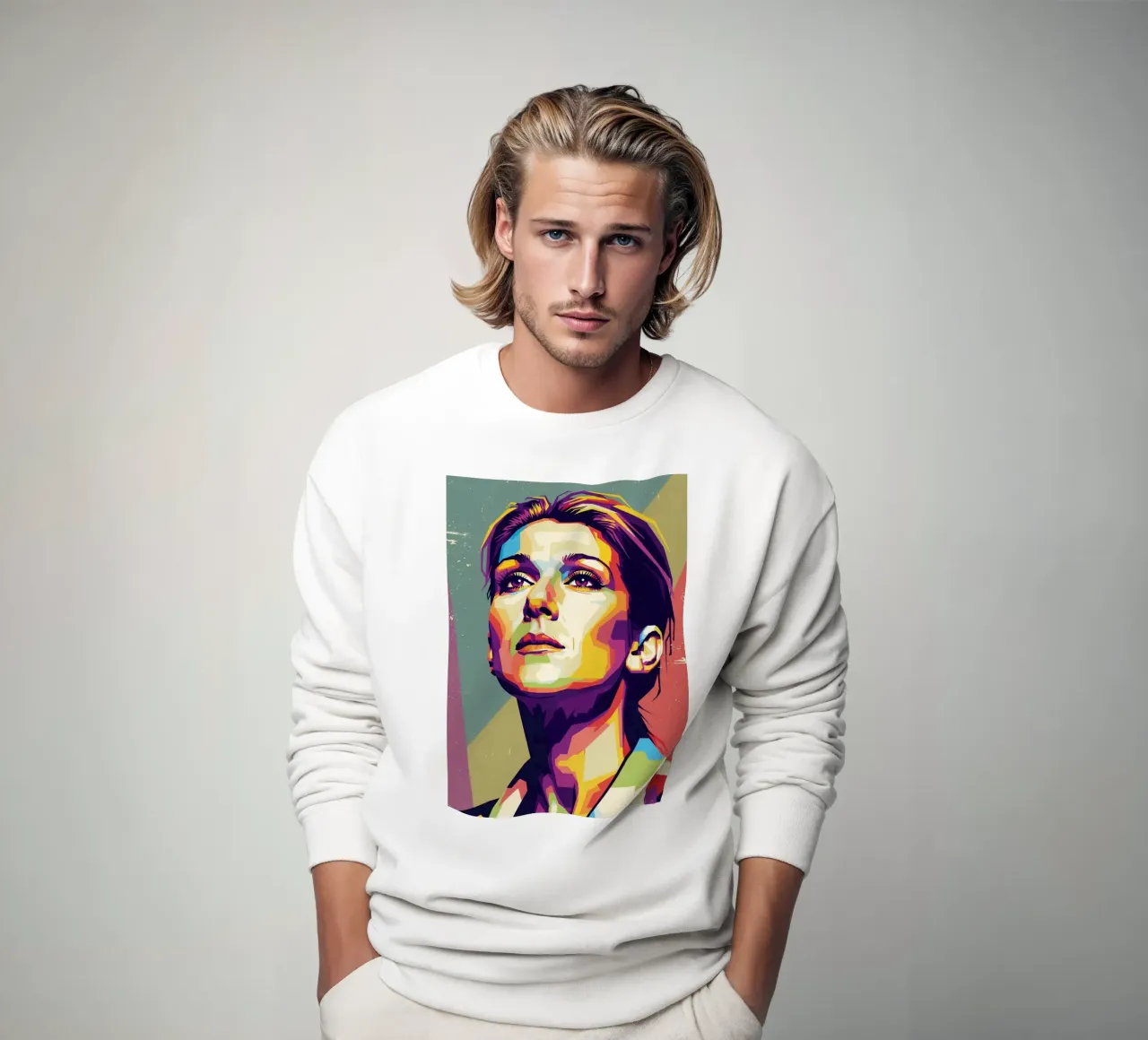 Ritratto pop art di Celine Dion felpa da Hantamrata