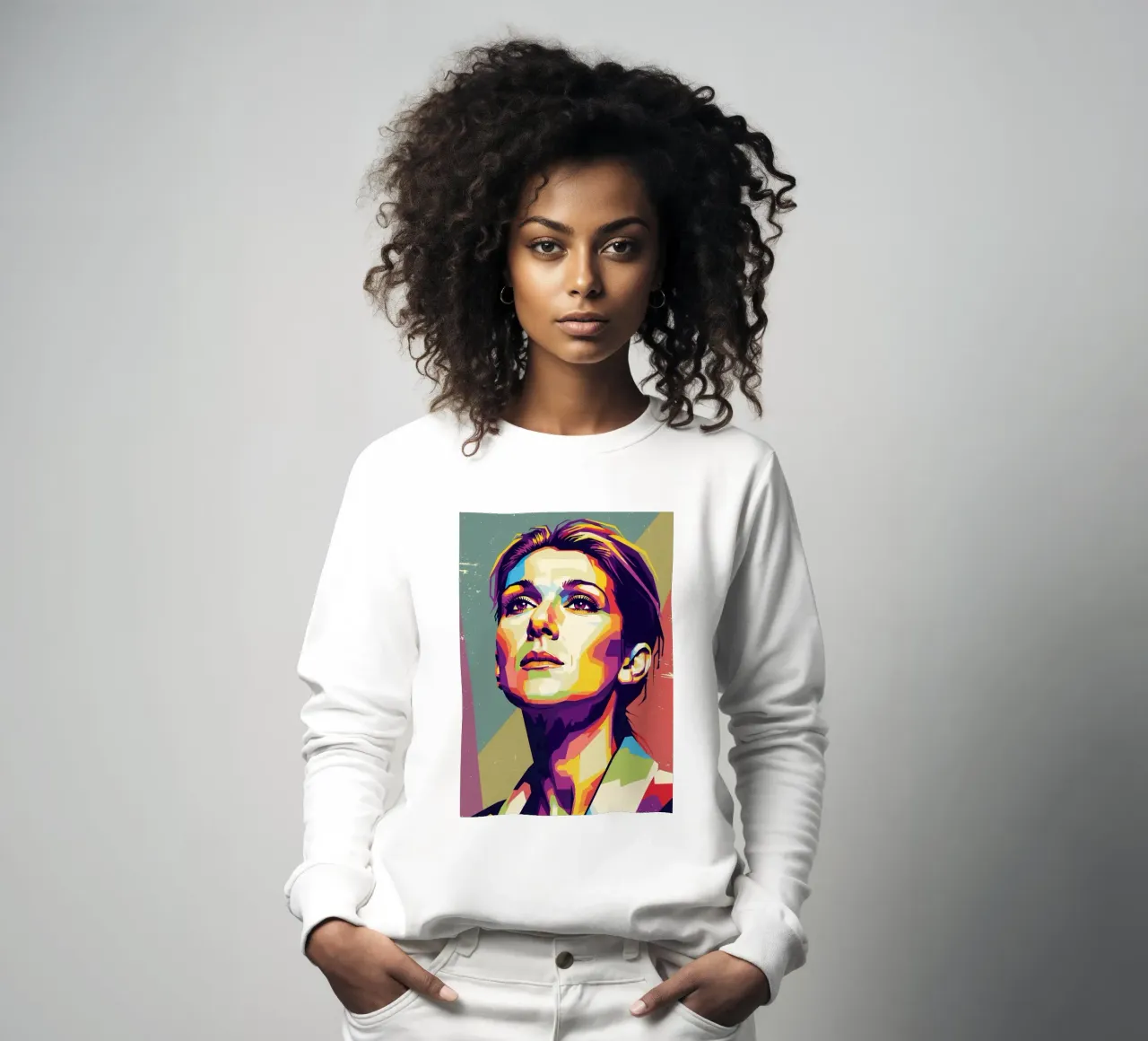 Ritratto pop art di Celine Dion felpa da Hantamrata