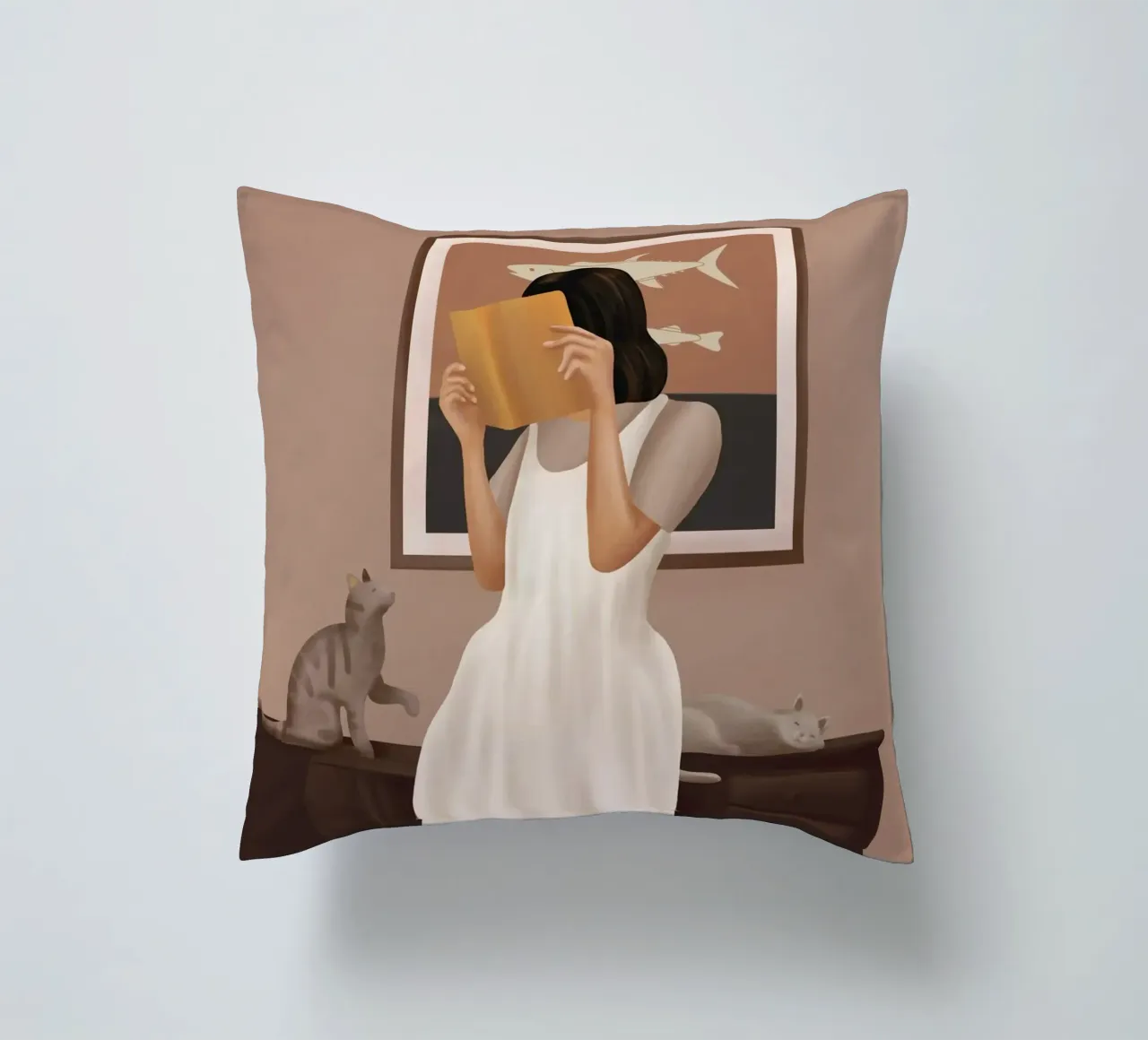 Losing Myself in a Book cuscino da cityart