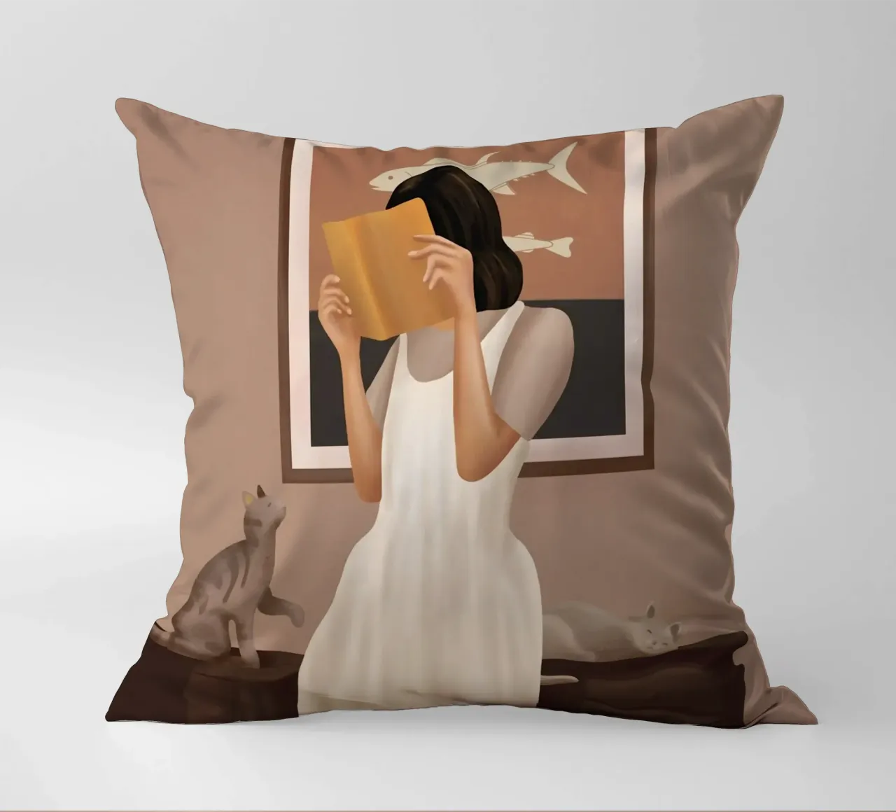 Losing Myself in a Book cuscino da cityart