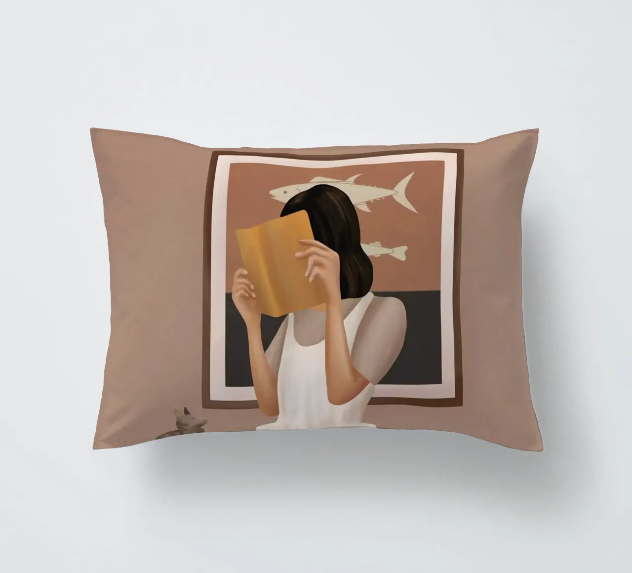 Losing Myself in a Book cuscino da cityart