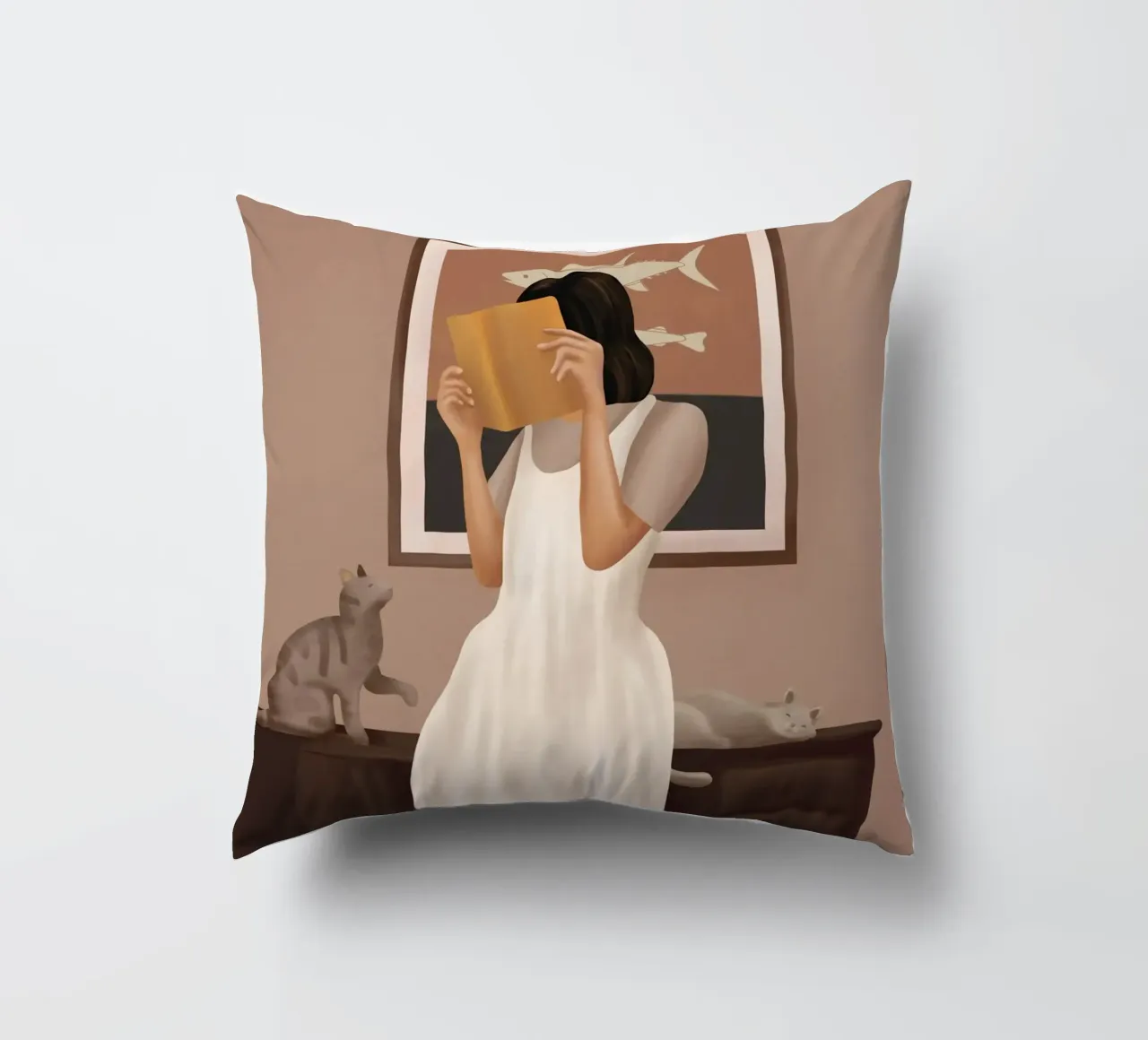 Losing Myself in a Book cuscino da cityart