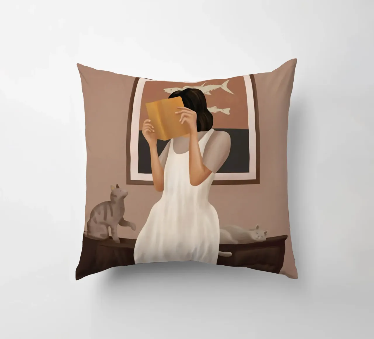 Losing Myself in a Book cuscino da cityart