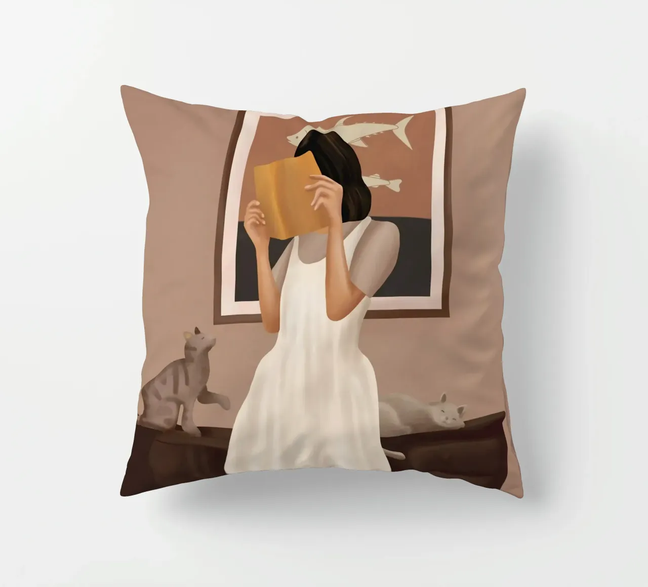 Losing Myself in a Book cuscino da cityart