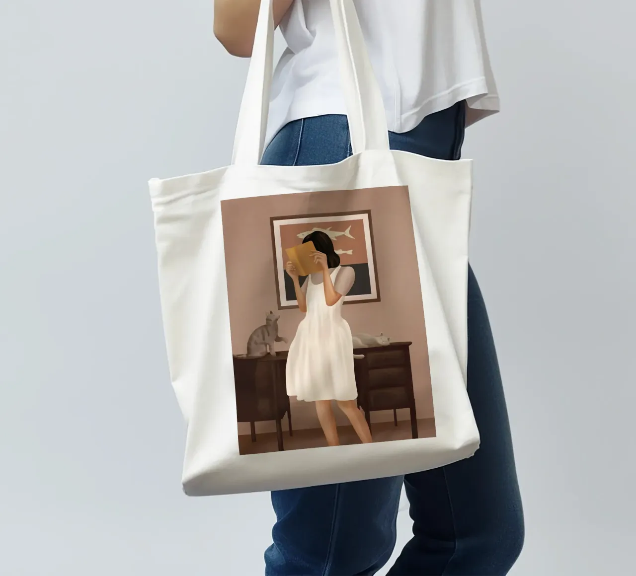 Losing Myself in a Book borsa in juta da cityart