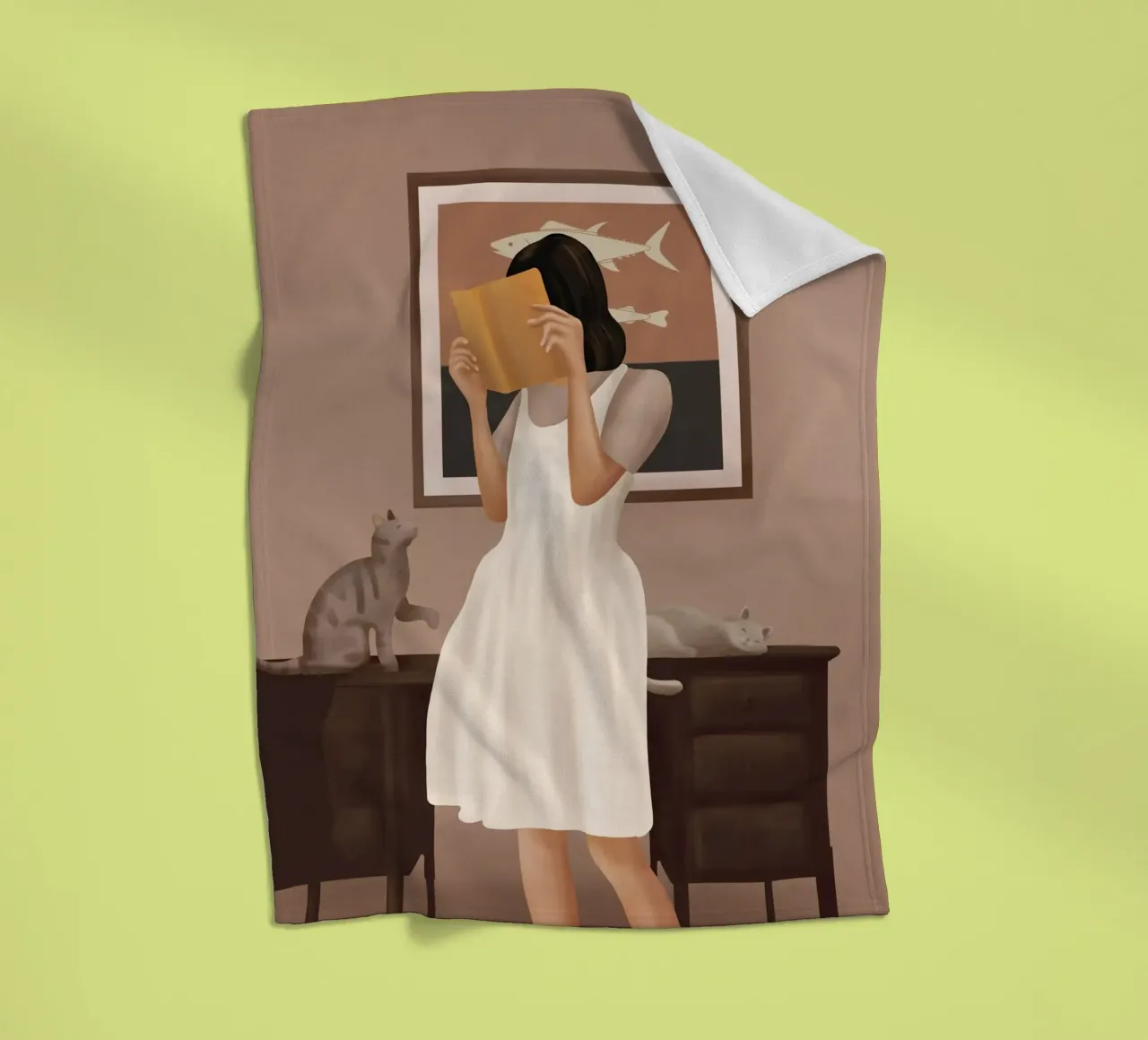 Losing Myself in a Book coperta in pile da cityart