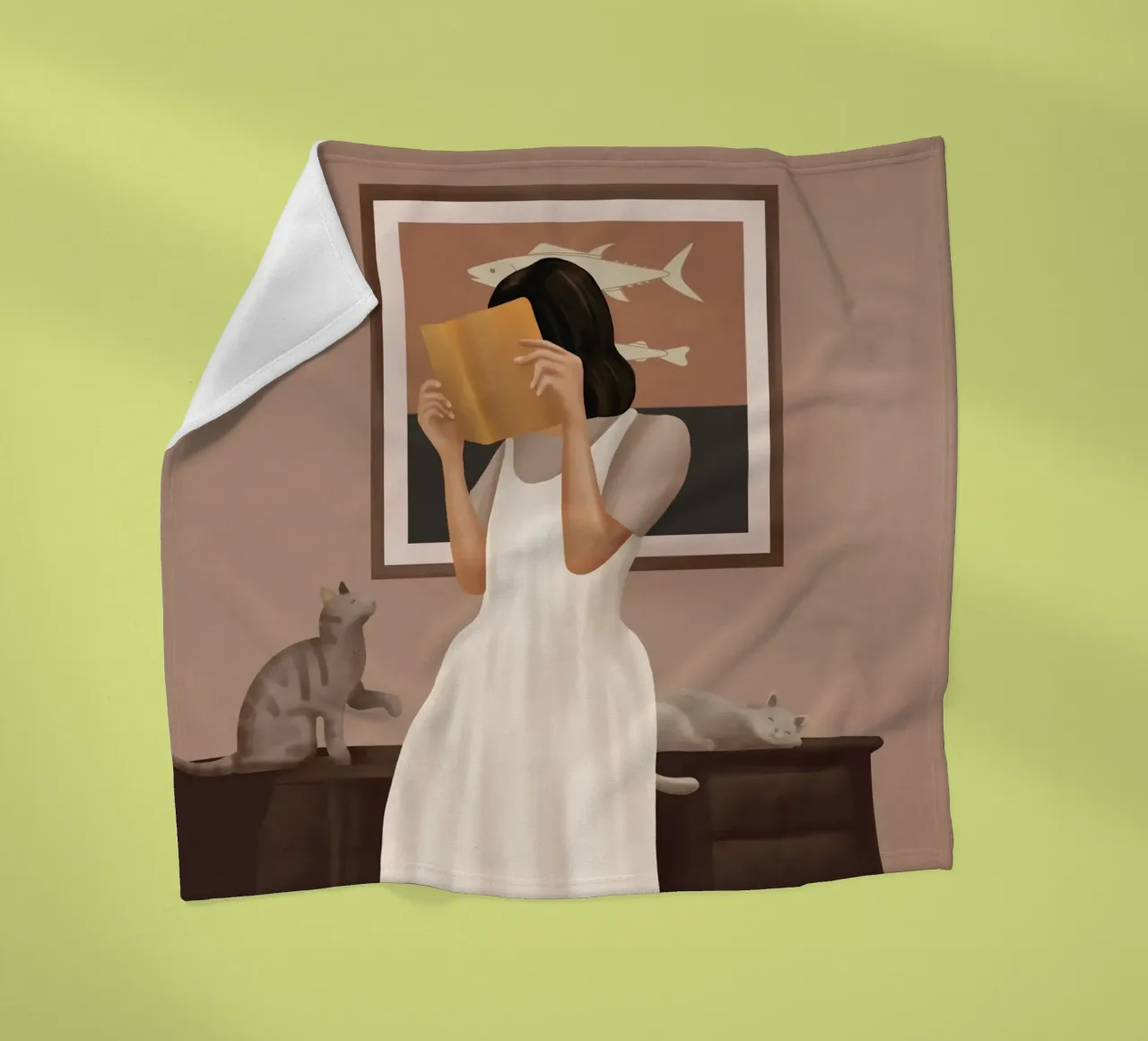 Losing Myself in a Book coperta in pile da cityart