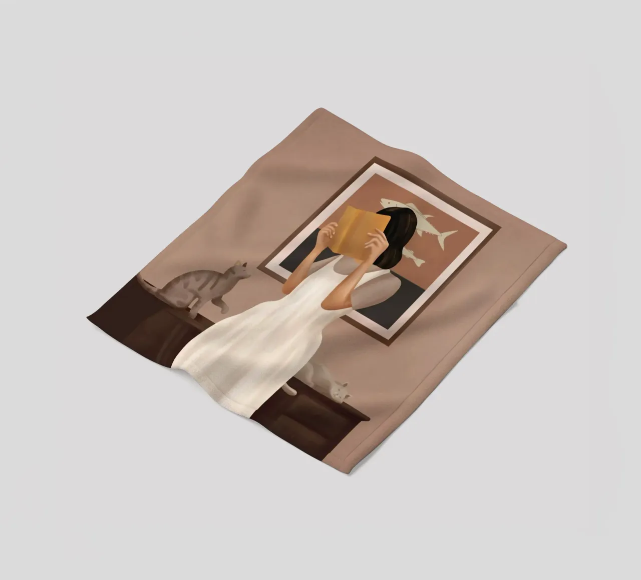 Losing Myself in a Book coperta in pile da cityart