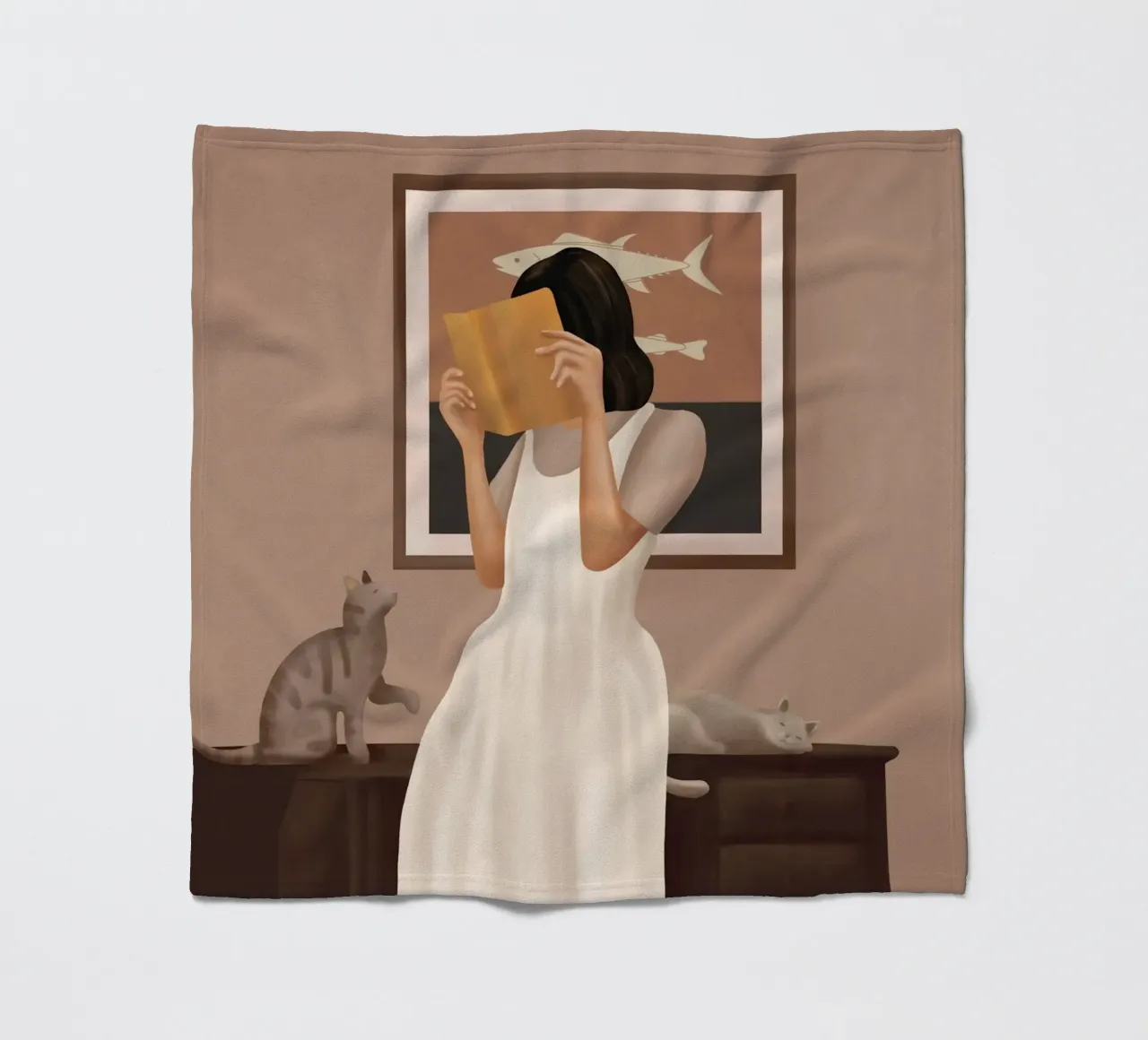 Losing Myself in a Book coperta in pile da cityart