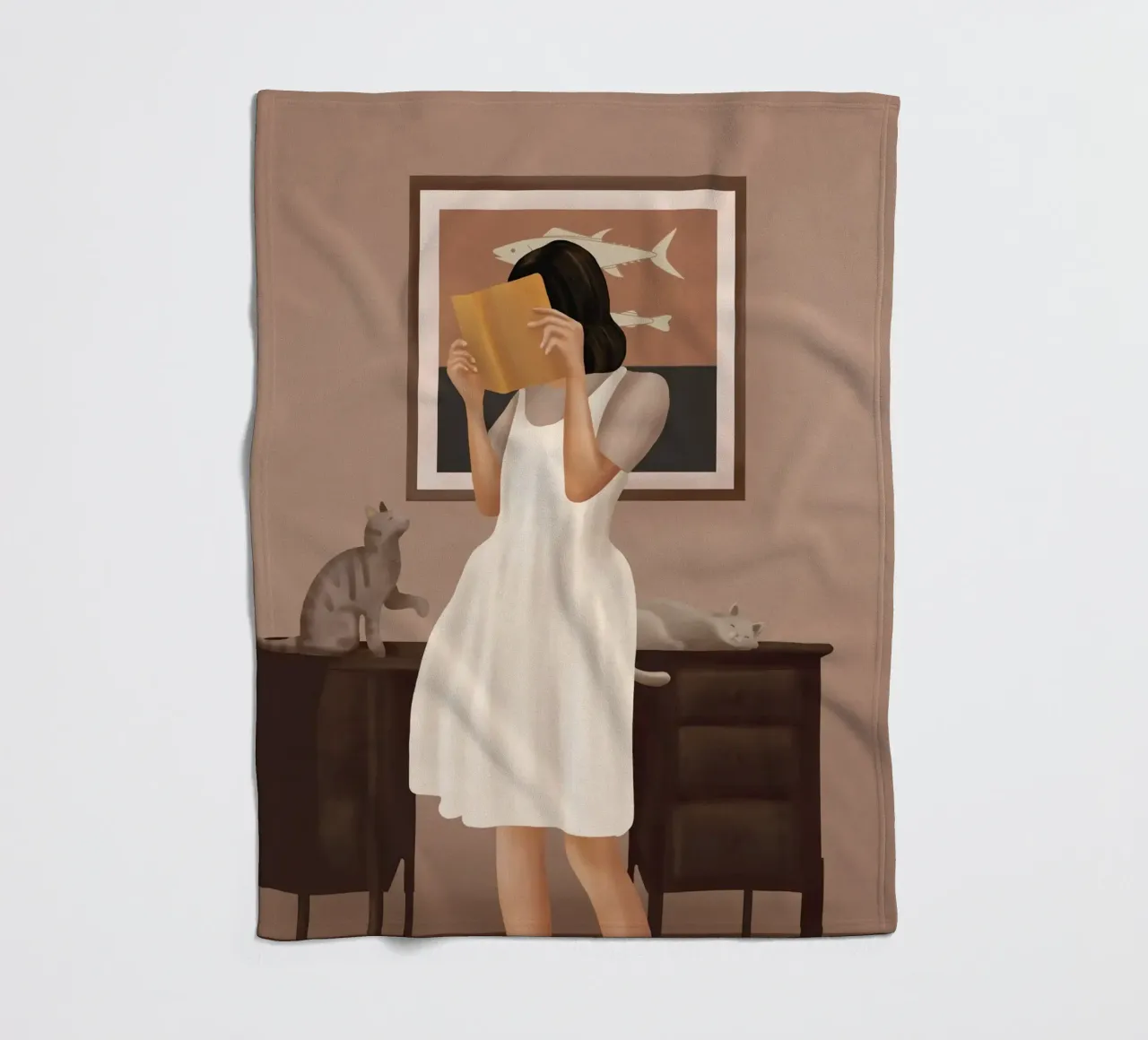 Losing Myself in a Book coperta in pile da cityart