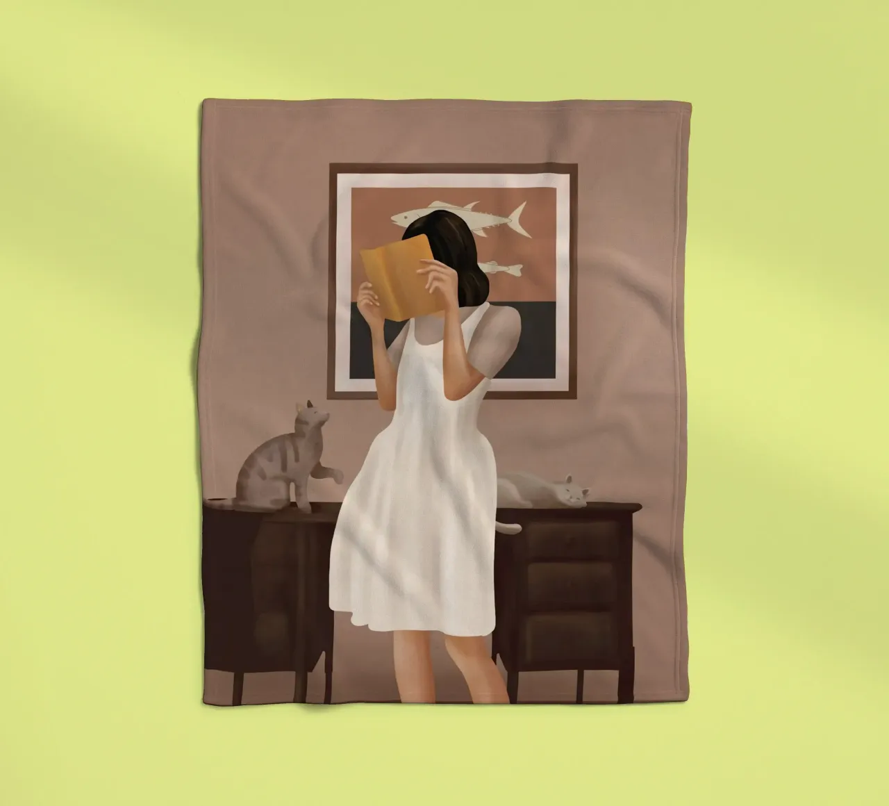 Losing Myself in a Book coperta in pile da cityart