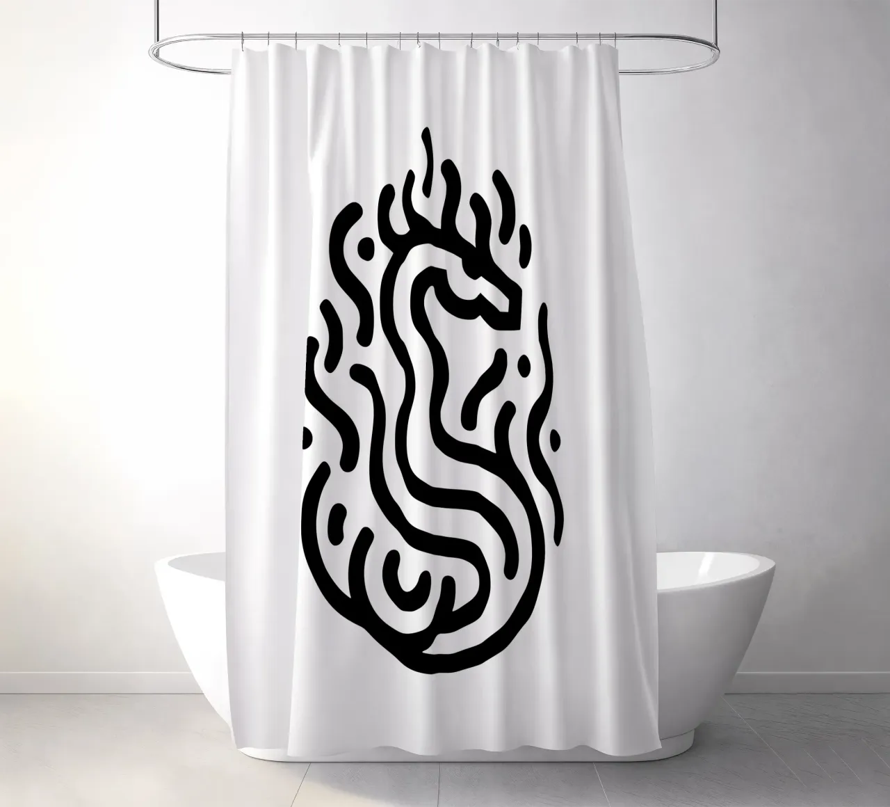 flaming dragon shower curtain by Bold & Simple