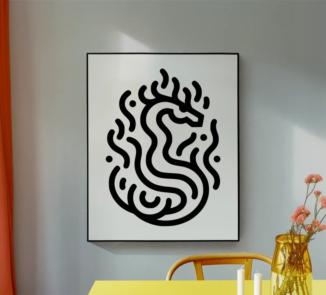 drago fiammeggiante plexiglass da Bold & Simple
