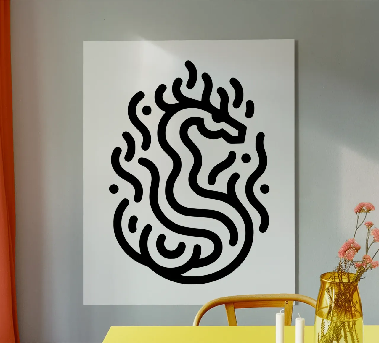 drago fiammeggiante plexiglass da Bold & Simple