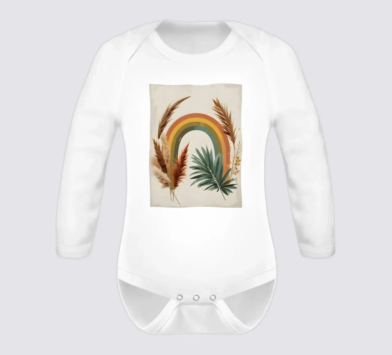 Boho Arcobaleno Botanico body neonato maniche lunghe da Botanical Gallery