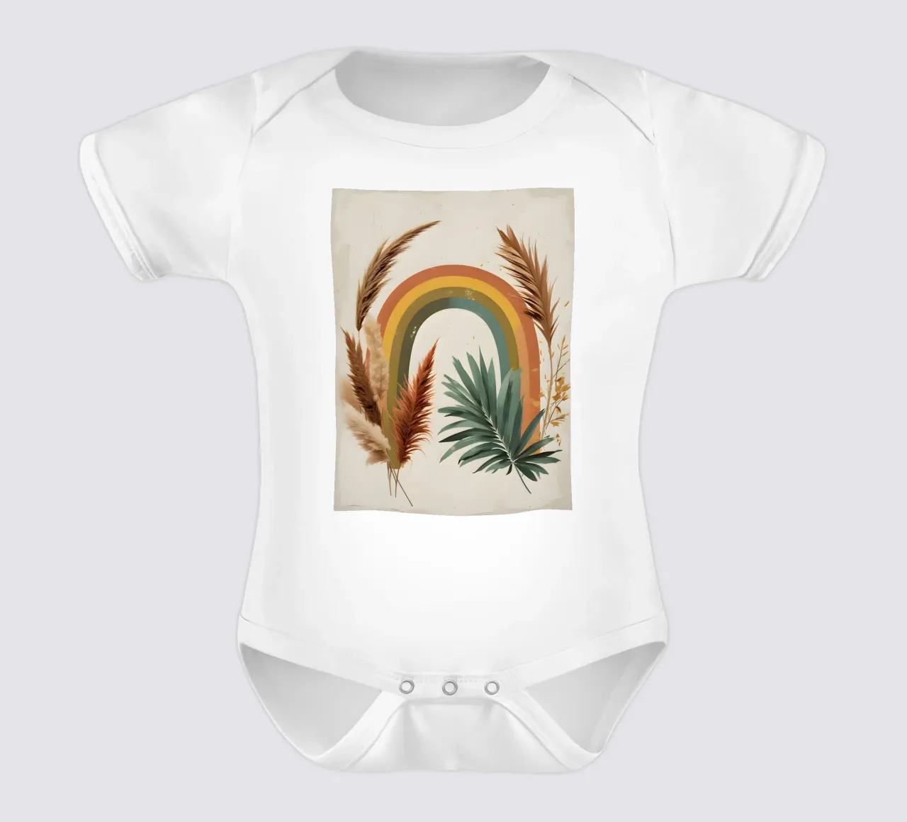 Boho Arcobaleno Botanico body neonato maniche corte da Botanical Gallery