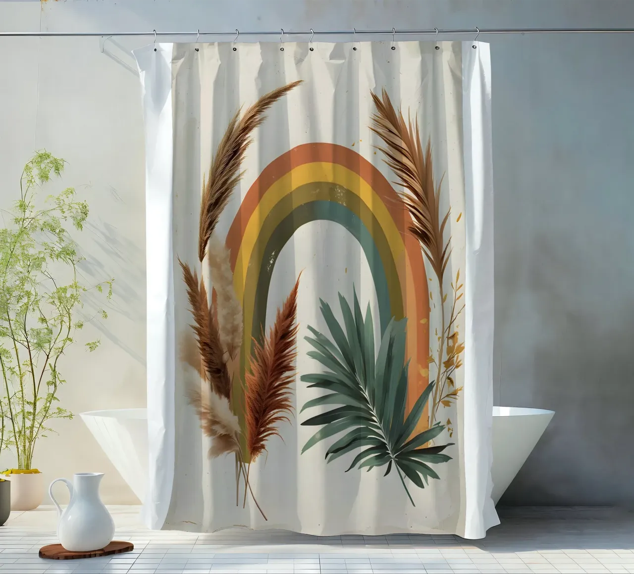 Boho Arcobaleno Botanico tenda da doccia da Botanical Gallery