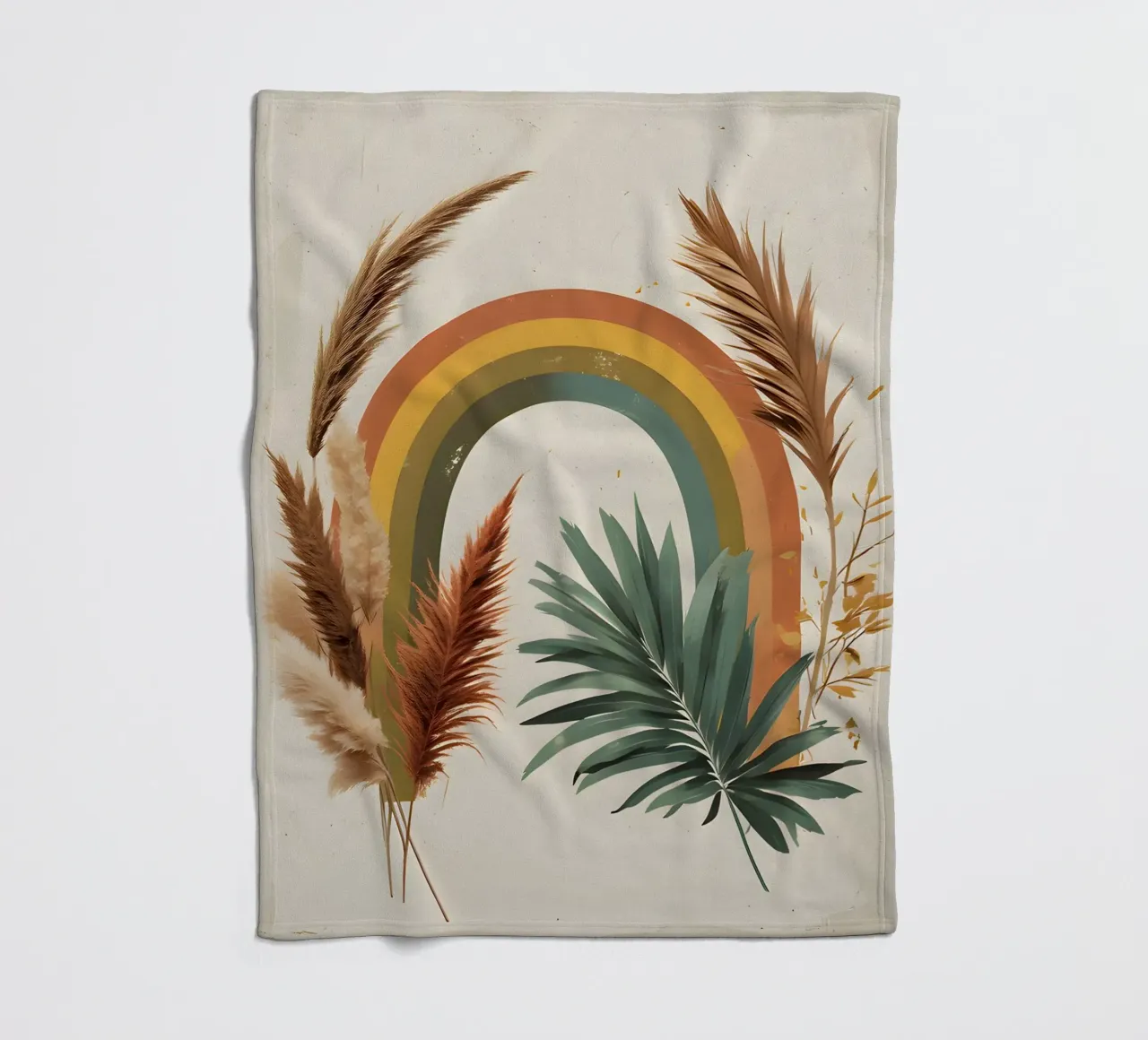 Boho Arcobaleno Botanico coperta in pile da Botanical Gallery