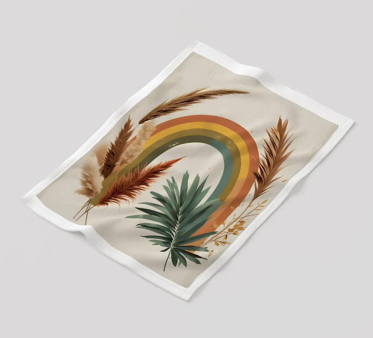 Boho Arcobaleno Botanico coperta in pile da Botanical Gallery