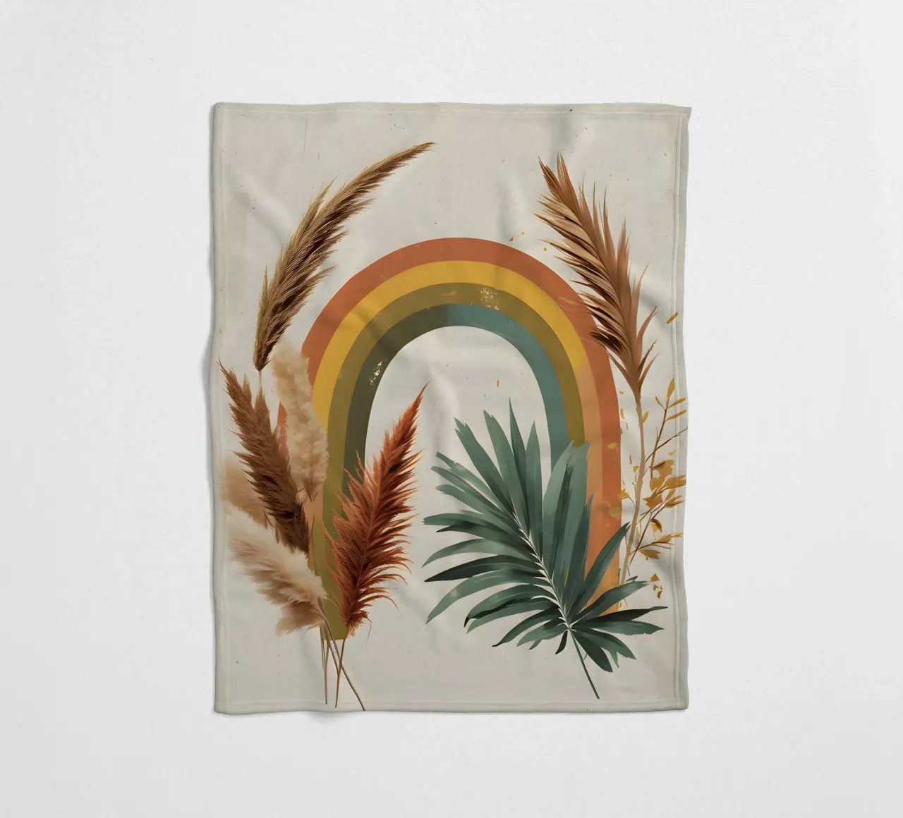 Boho Arcobaleno Botanico coperta in pile da Botanical Gallery