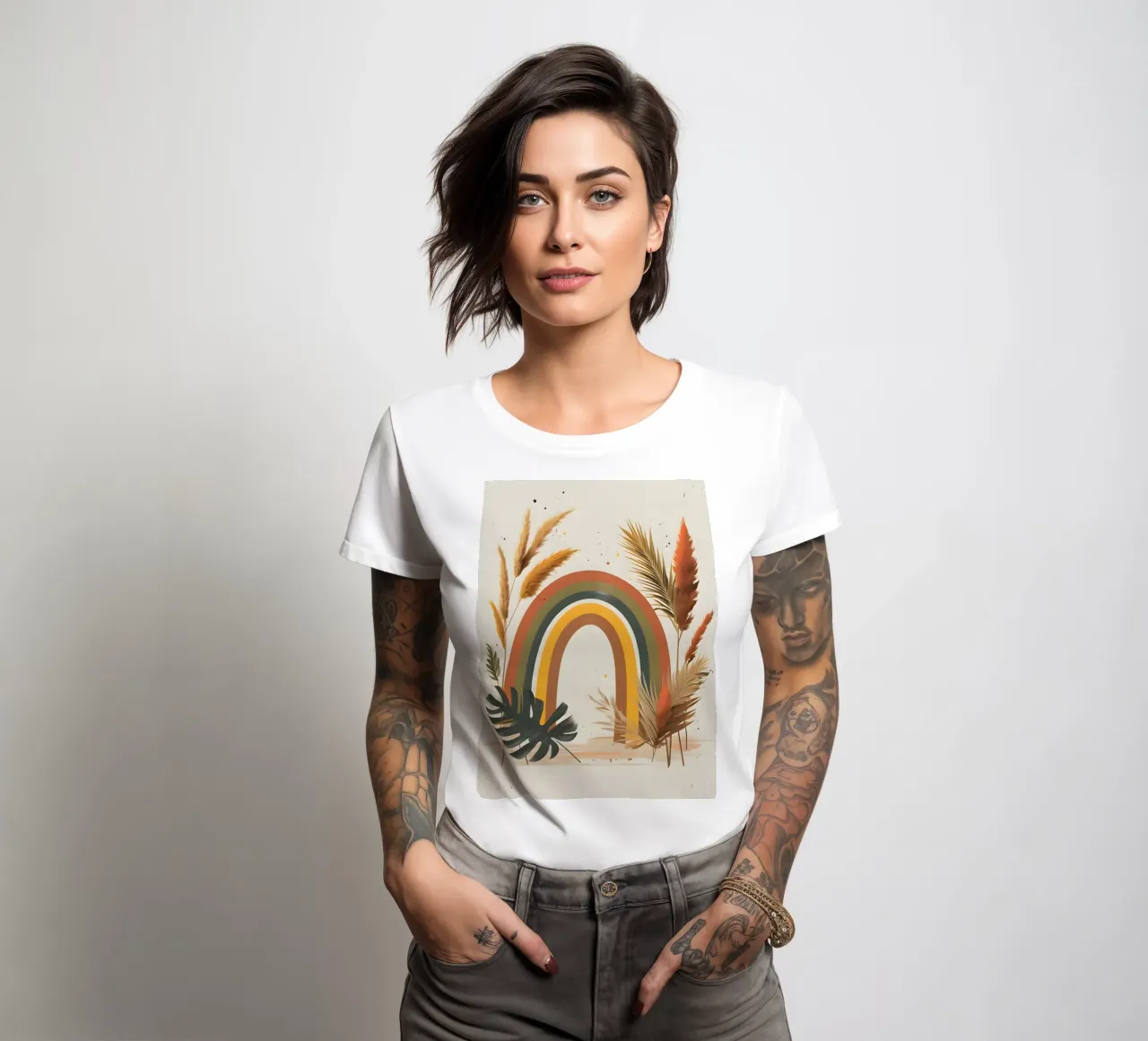 Boho Arcobaleno Botanico t-shirt da donna da Botanical Gallery