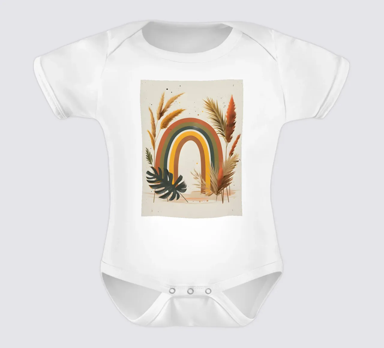 Boho Arcobaleno Botanico body neonato maniche corte da Botanical Gallery