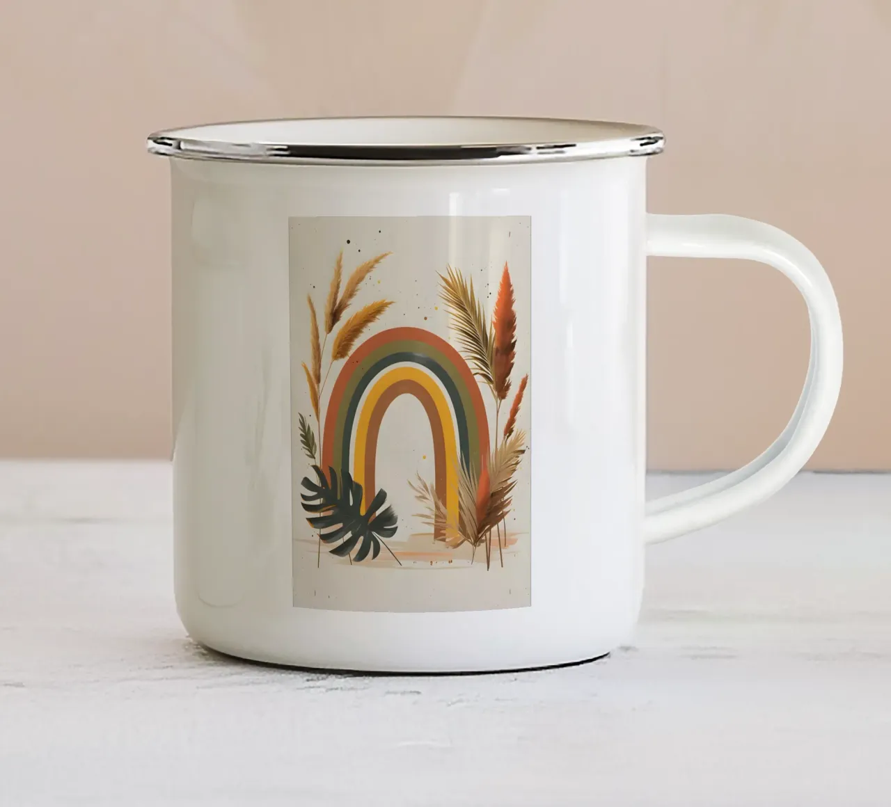 Boho Arcobaleno Botanico tazza in smalto da Botanical Gallery