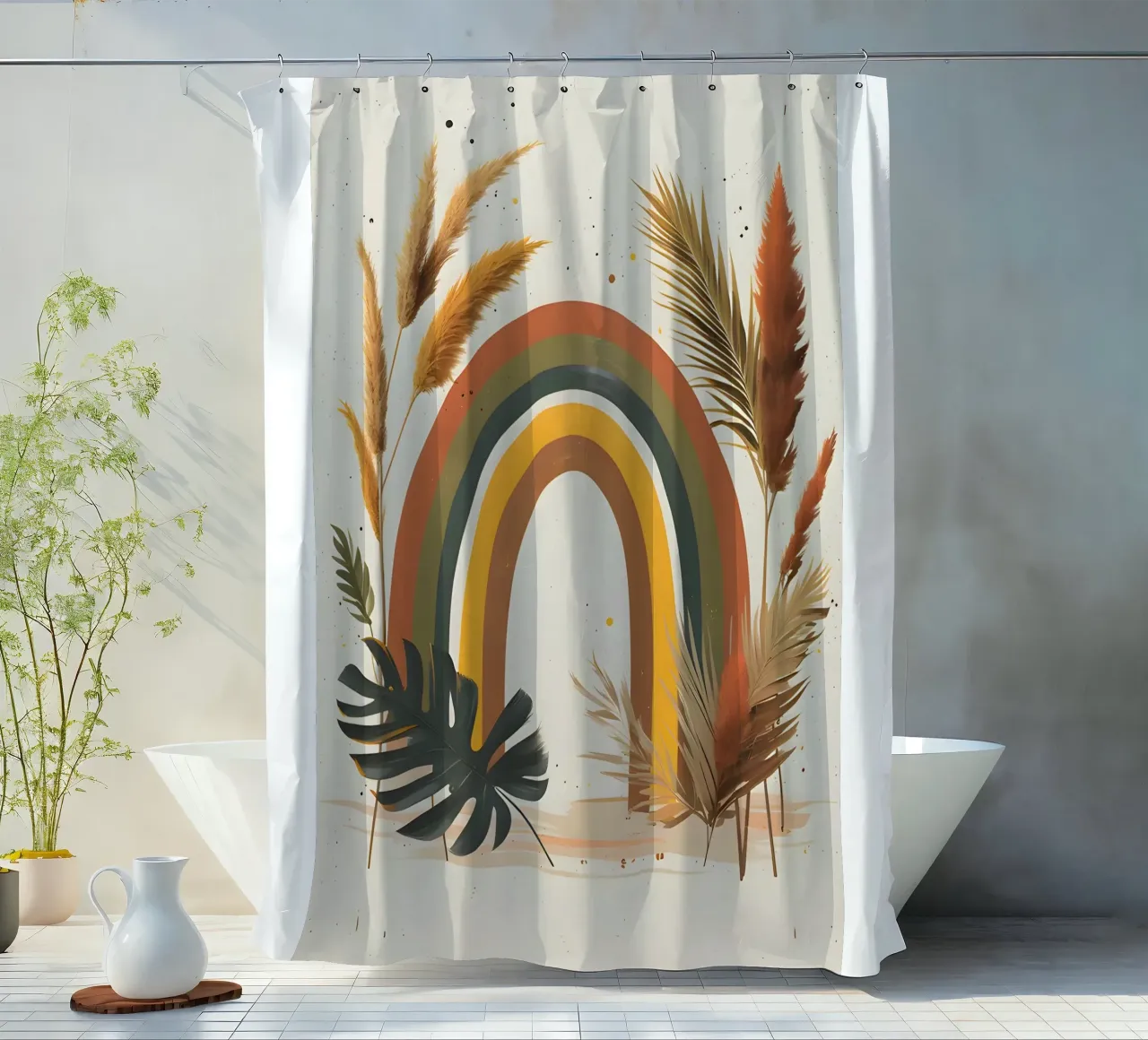 Boho Arcobaleno Botanico tenda da doccia da Botanical Gallery