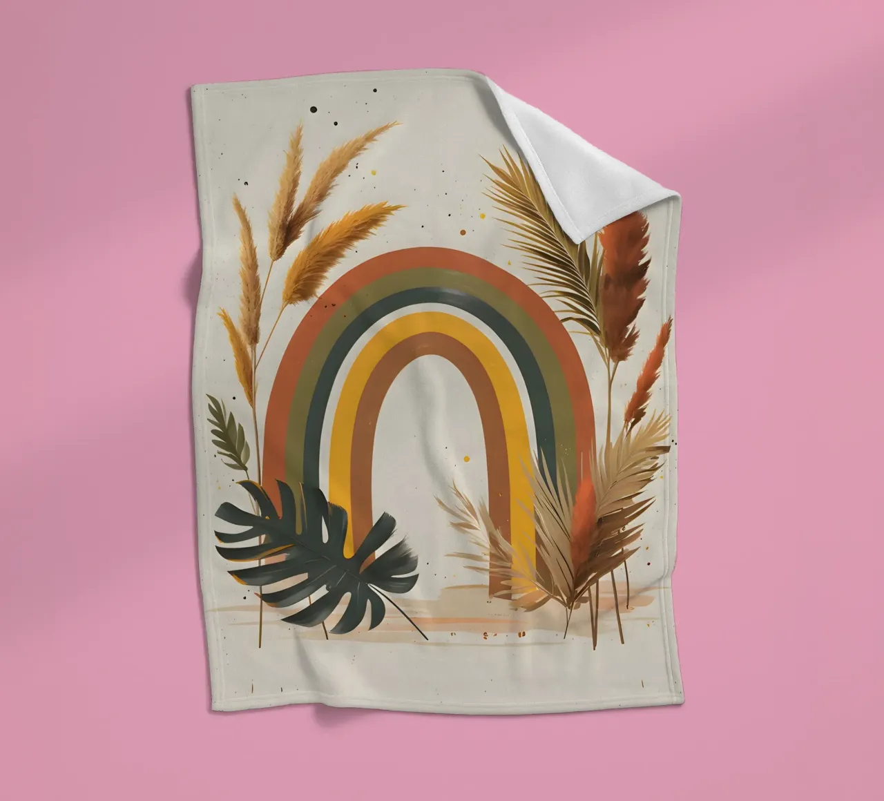 Boho Arcobaleno Botanico coperta in pile da Botanical Gallery
