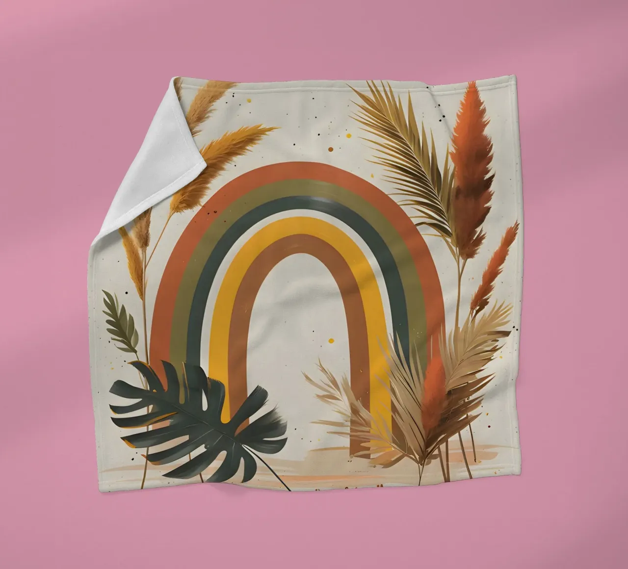 Boho Arcobaleno Botanico coperta in pile da Botanical Gallery