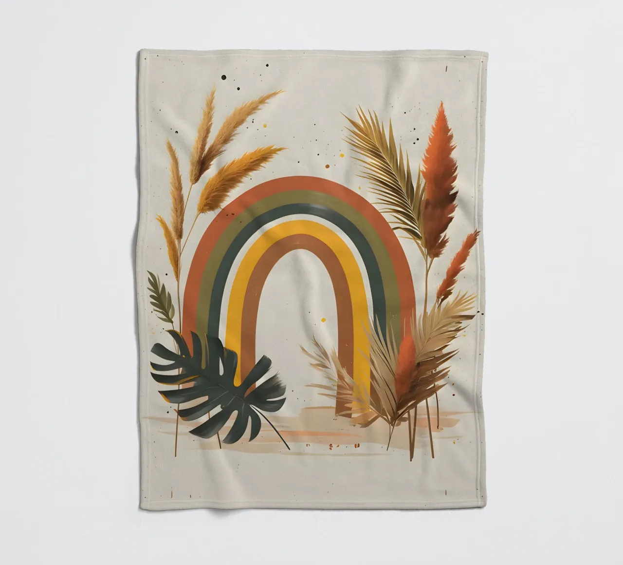 Boho Arcobaleno Botanico coperta in pile da Botanical Gallery
