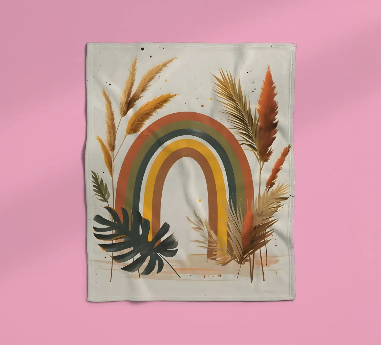 Boho Arcobaleno Botanico coperta in pile da Botanical Gallery
