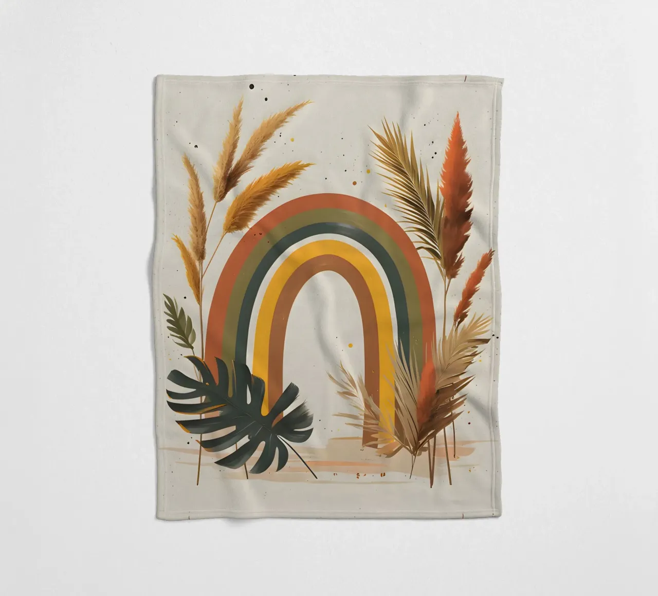 Boho Arcobaleno Botanico coperta in pile da Botanical Gallery