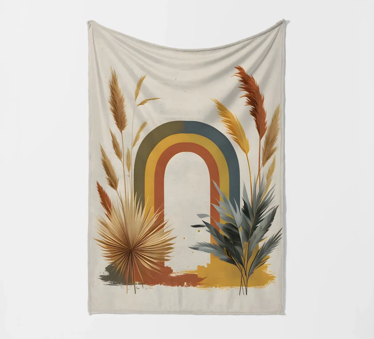 Boho Arcobaleno Botanico coperta in pile da Botanical Gallery