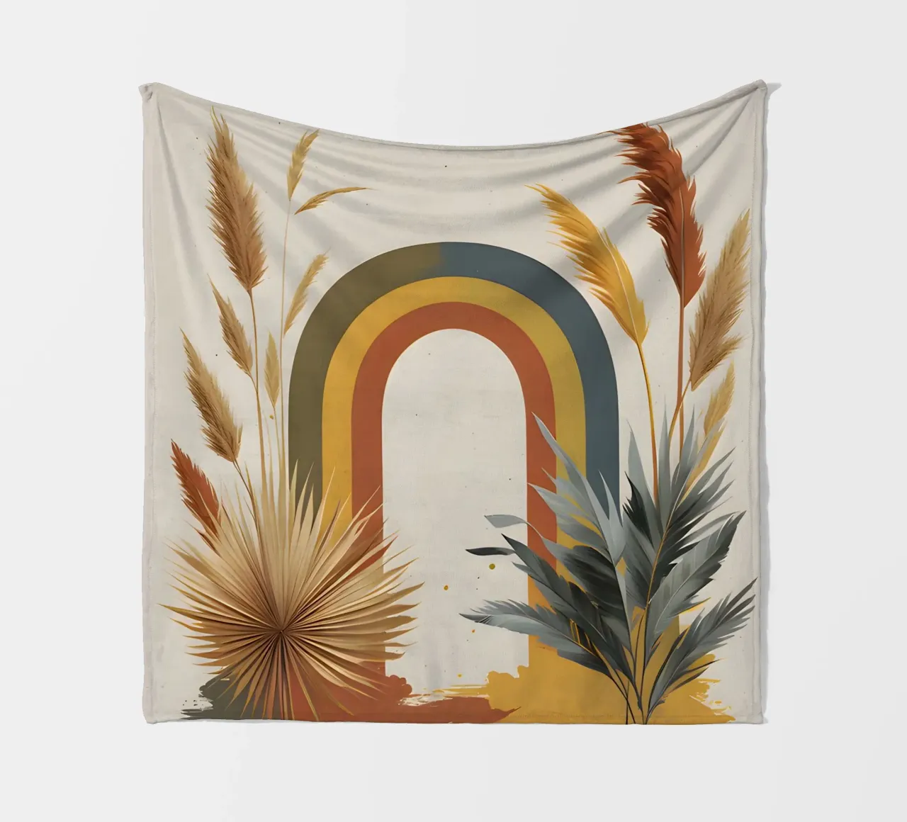 Boho Arcobaleno Botanico coperta in pile da Botanical Gallery