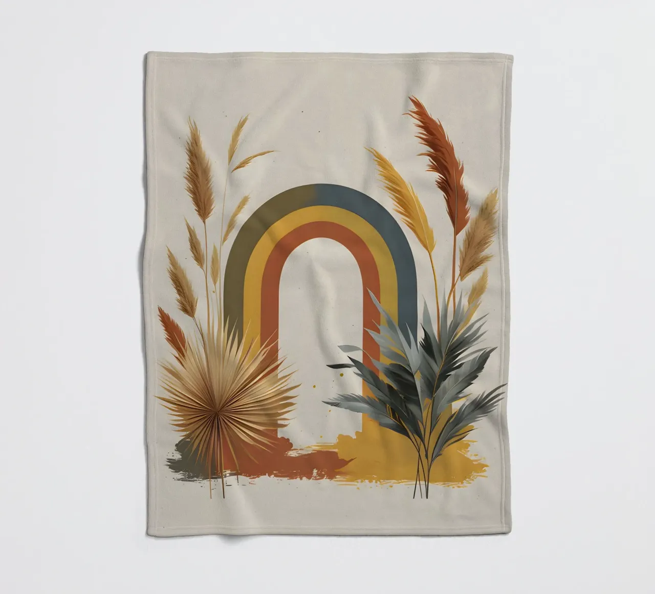 Boho Arcobaleno Botanico coperta in pile da Botanical Gallery