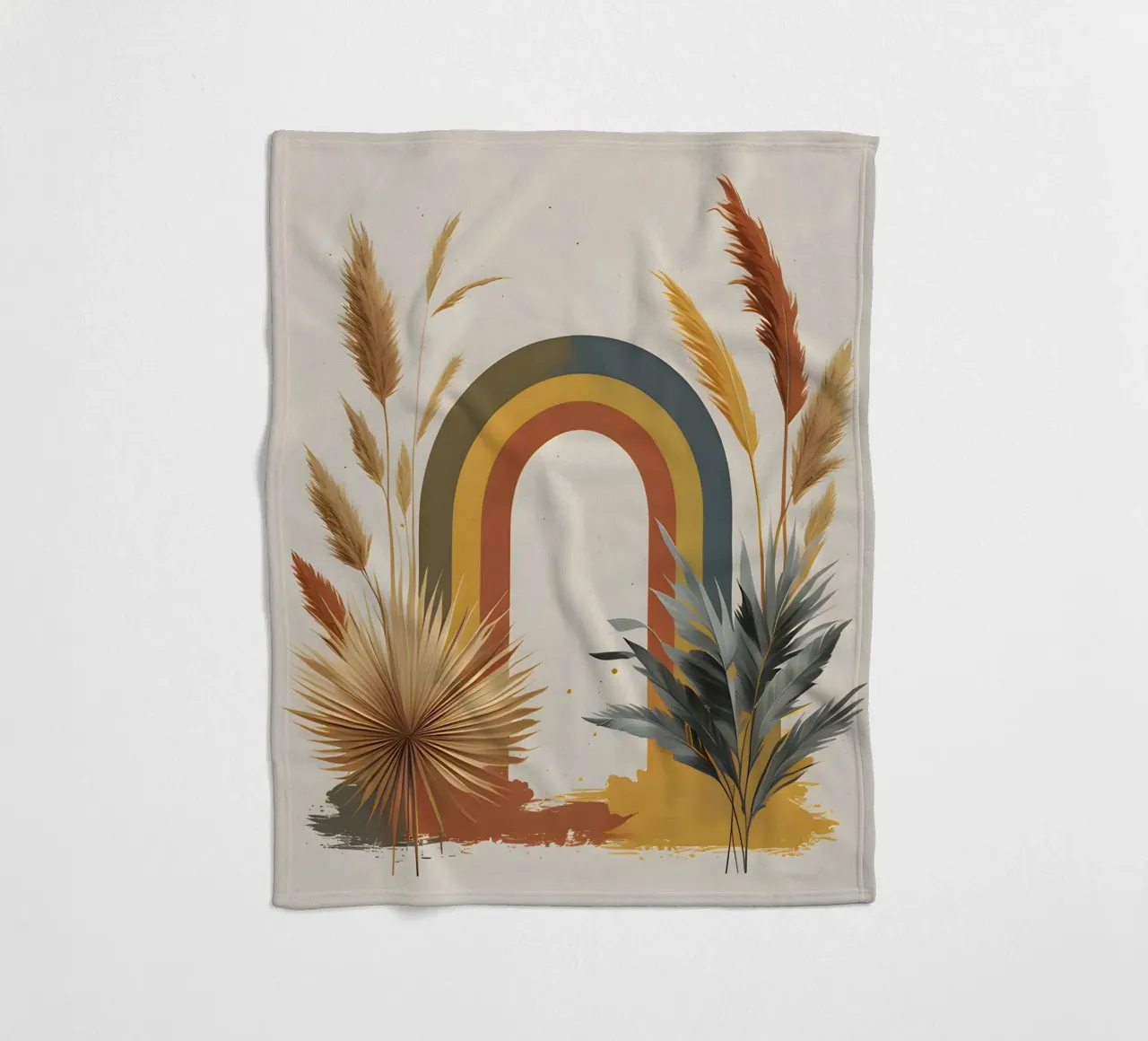 Boho Arcobaleno Botanico coperta in pile da Botanical Gallery